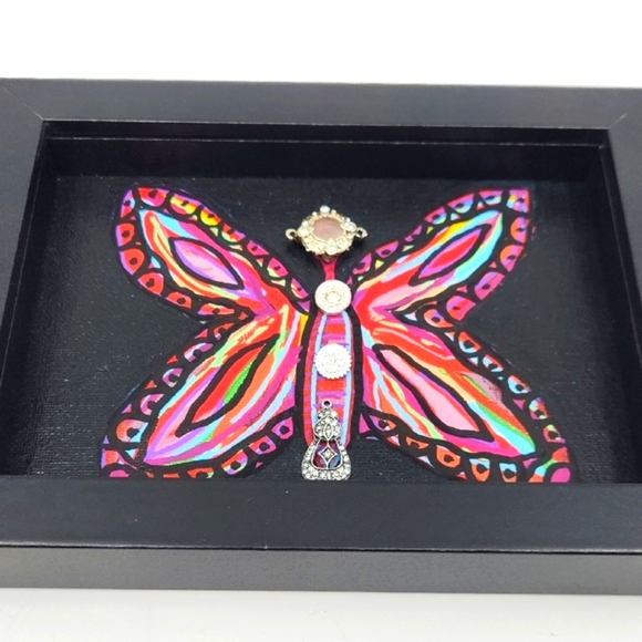 Original Mixed Media Art Colorful Butterfly - Picture 5 of 5